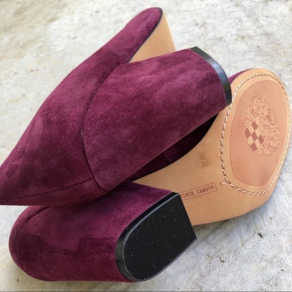 Vince Camuto Berit Maroon Suede Peep Toe Heels - Picture 6 of 10